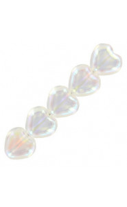 Czech Hearts beads 6mm Crystal ab 00030/28701